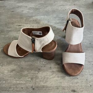 Toms- Majorca Cutout Natural Heeled Sandal, Size 8.5 W